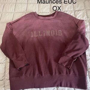 Maurices Maroon Illinois Pullover